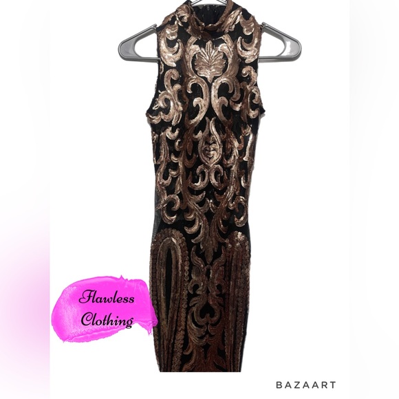 KELYWELL Women's Elegant Sequin Bodycon Dress Cocktail Night Club Dres - Picture 2 of 3